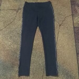 Leggings with Side Faux Leather Trim